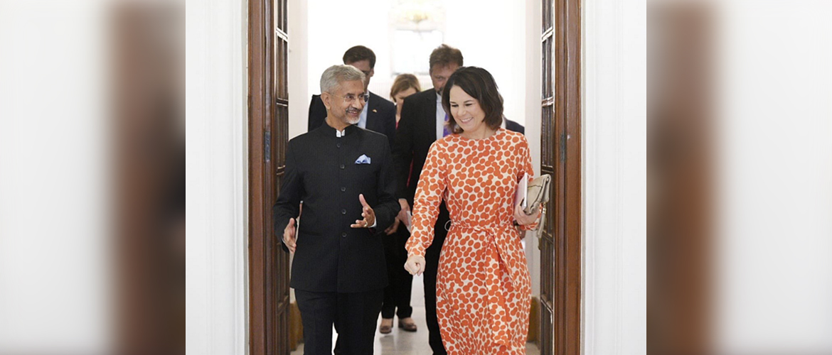  External Affairs Minister Dr. S. Jaishankar with German Federal Foreign Minister Annalena Baerbock in New Delhi on 05.12.2022