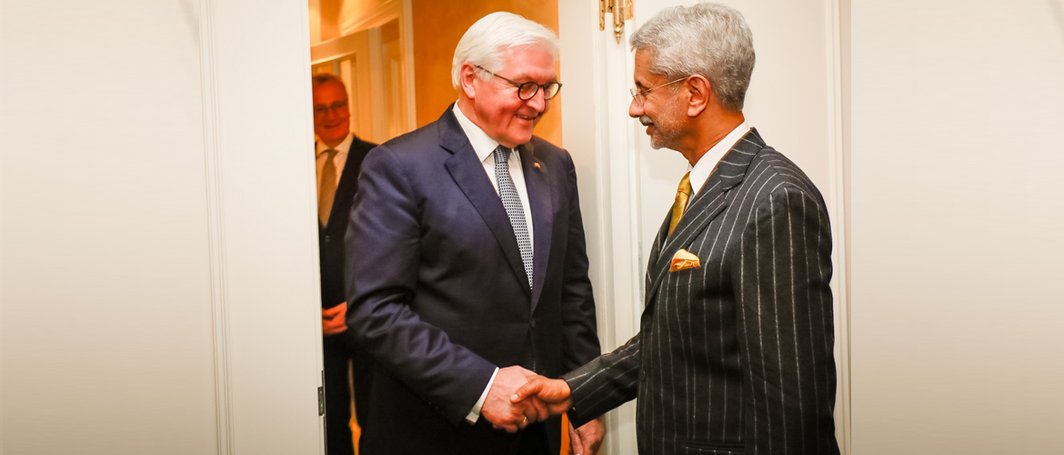  External Affairs Minister Dr. S. Jaishankar with German Federal President Dr. Frank-Walter Steinmeier <br> during the Munich Security Conference on 14 February 2020