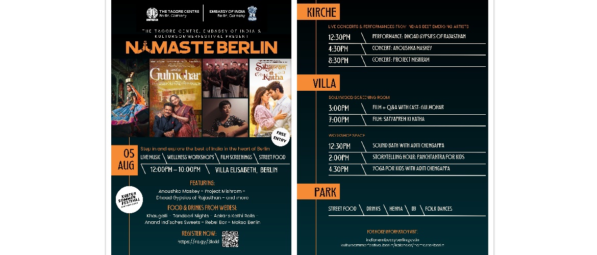  Namaste Berlin Festival on August 05, 2023. Register @ https://rb.gy/3kxkl
