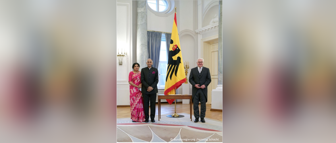  Ambassador of India to Germany H.E. Mr. Harish Parvathaneni presented his Letter of Credence to the Federal President of Germany H.E. Dr. Frank-Walter Steinmeier
