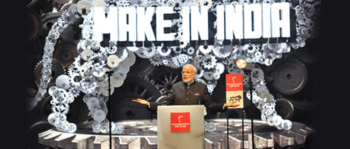  Prime Minister addressing the guests at the opening ceremony of Hannover Messe on 12 April 2015