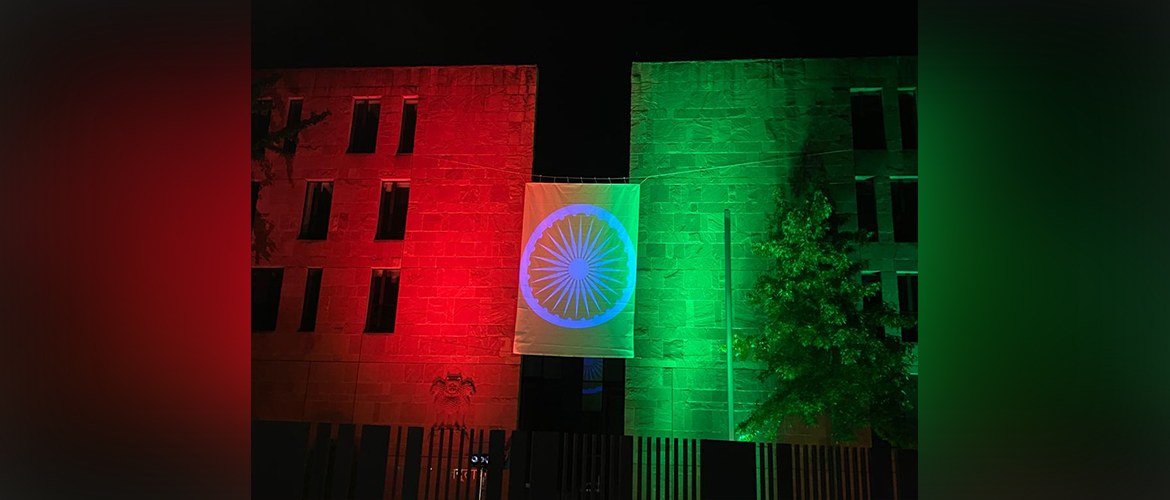  Embassy of India, Berlin illuminated on the occasion of India's 75th Independence Day