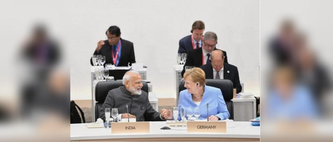  PM Modi and Chancellor Merkel meet on the sidelines of the G20 Summit in Osaka, Japan on 28th June 2019