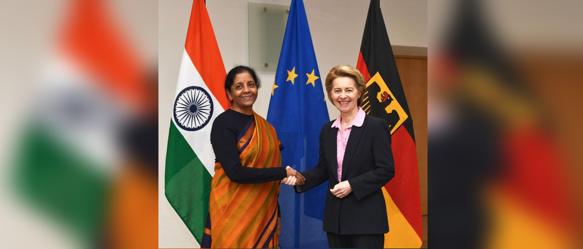  Smt. Nirmala Sitharaman, Minister of Defence of India and Ms. Ursula von der Leyen, Minister of Defence, Germany in Berlin, on February 12th 2019.